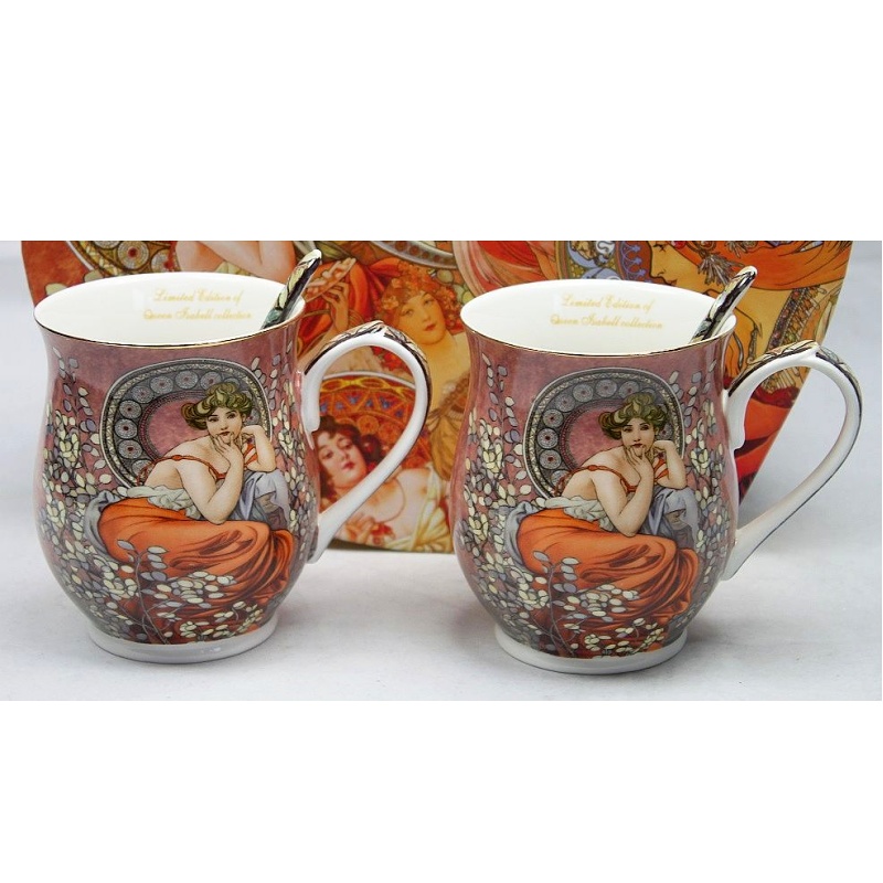 XX Hrnek 2x 350ml, Srdce, Alfons Mucha, Topas