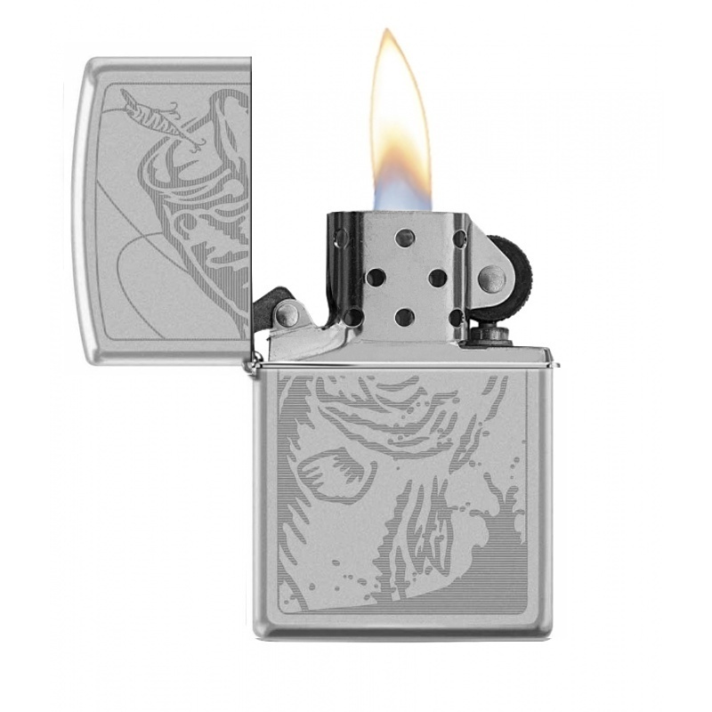 Zapalovač Zippo 20961 Fishing, Satin Chrome