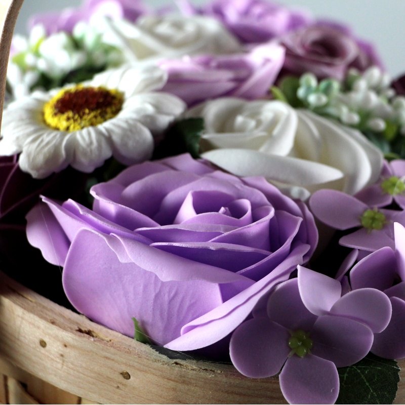 Mýdlová kytice v košíku L Tereza