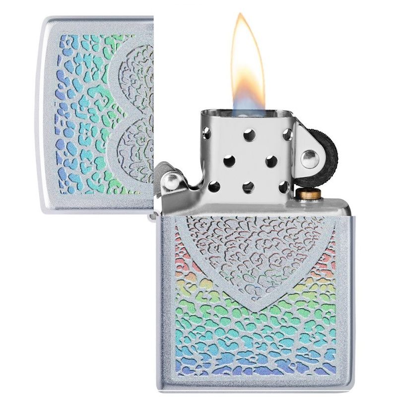 Zapalovač Zippo 20967 Heart Design, Satin Chome