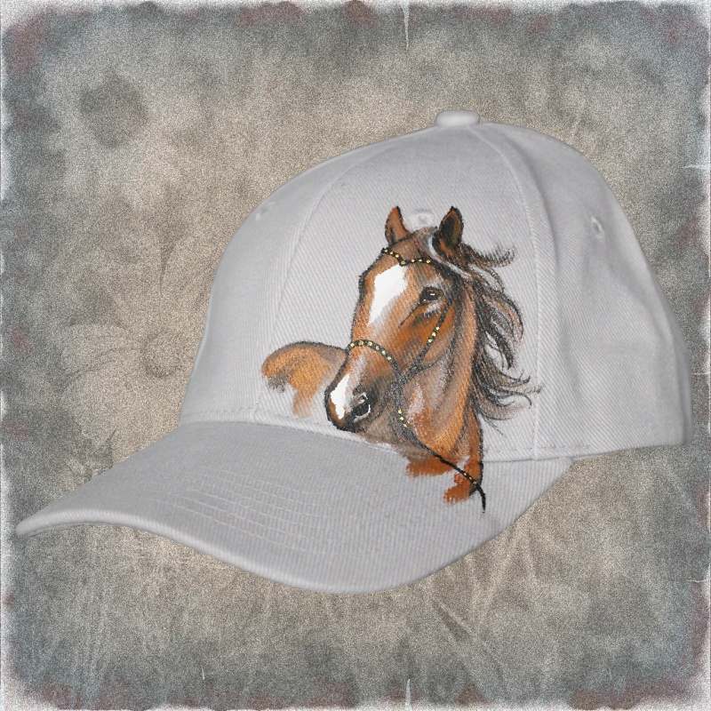 Ručně malovaná čepice s kšiltem kůň, Grapon