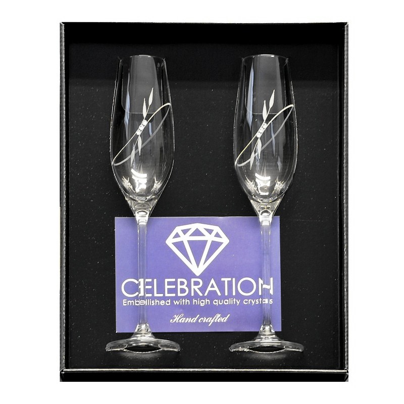 Sklenka 210 ml šampus 2ks, Celebration Crystals, Bambus