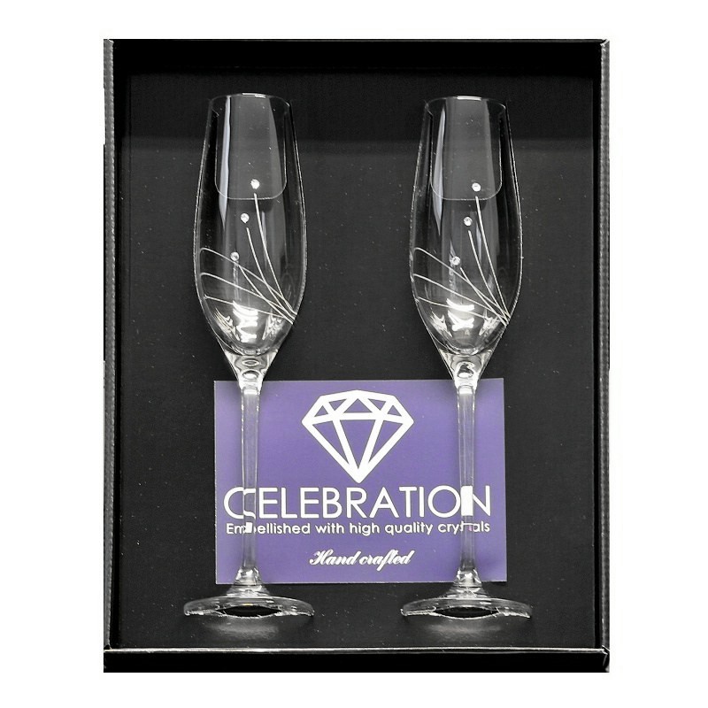 Sklenka 210 ml šampus 2ks, Celebration Crystals, Paprsky