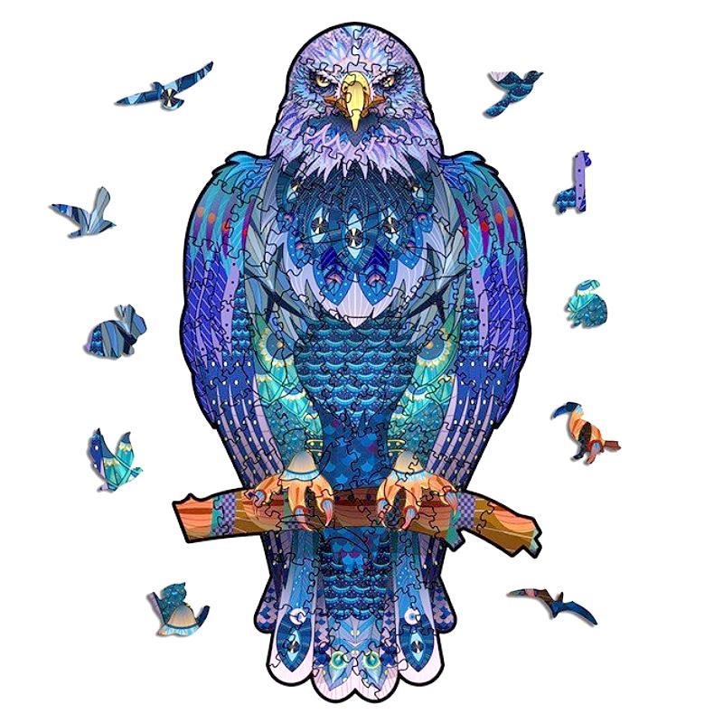 Dřevěné puzzle Orel na větvi