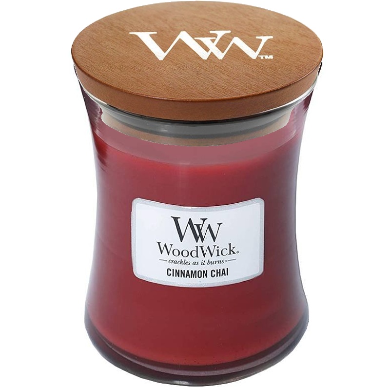 Svíčka WoodWick Cinnamon Chai, váza, střední