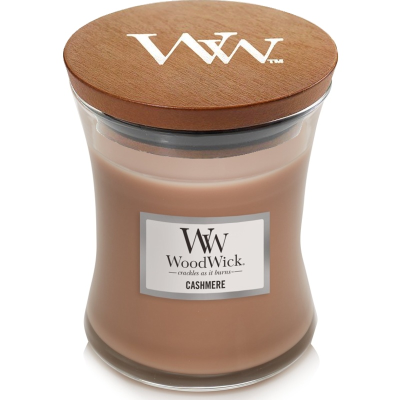 Svíčka WoodWick Cashmere, váza, střední