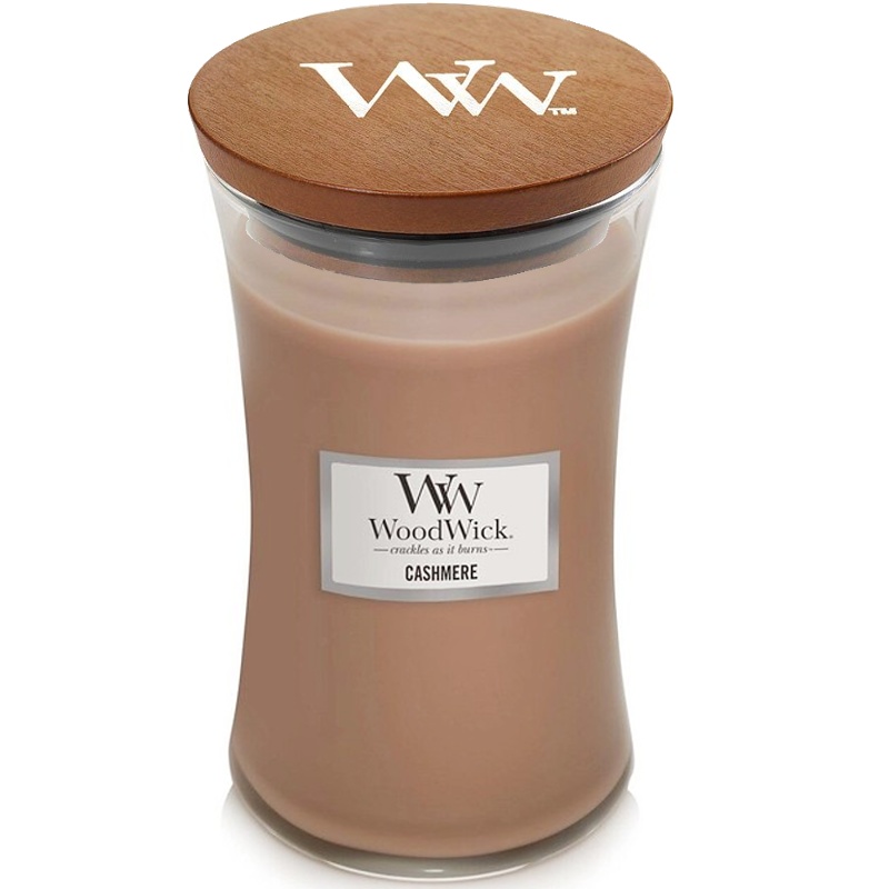 Svíčka WoodWick Cashmere, váza, velká