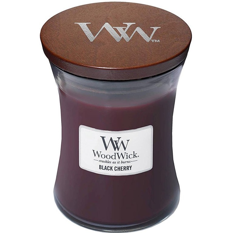 Svíčka WoodWick Black Cherry, váza, střední