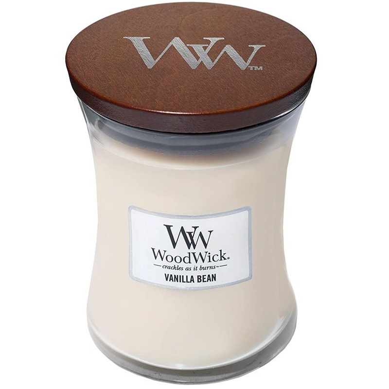 Svíčka WoodWick Vanilla Bean, váza, střední