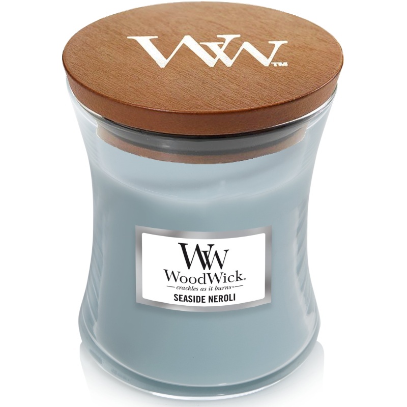 Svíčka WoodWick Seaside Neroli, váza, střední