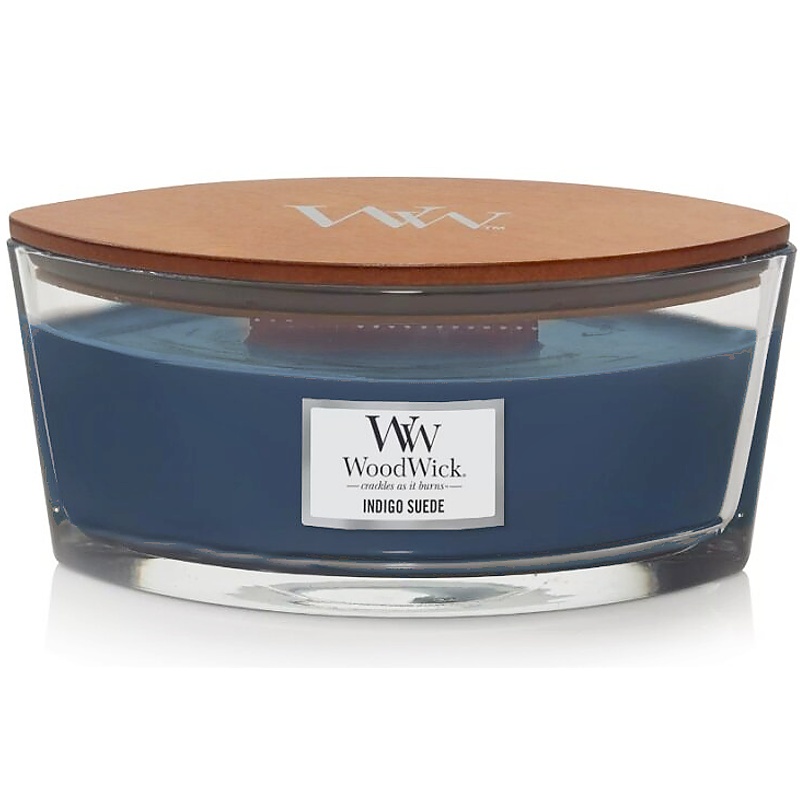 Svíčka WoodWick Indigo Suede, loď