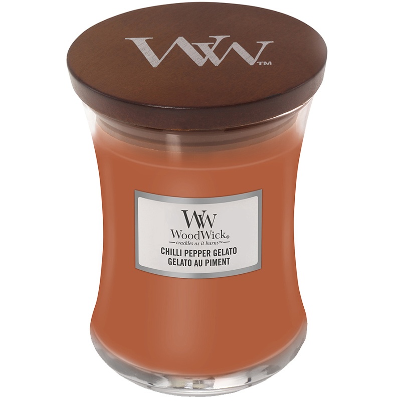 Svíčka WoodWick Chilli Pepper Gelato, váza, střední