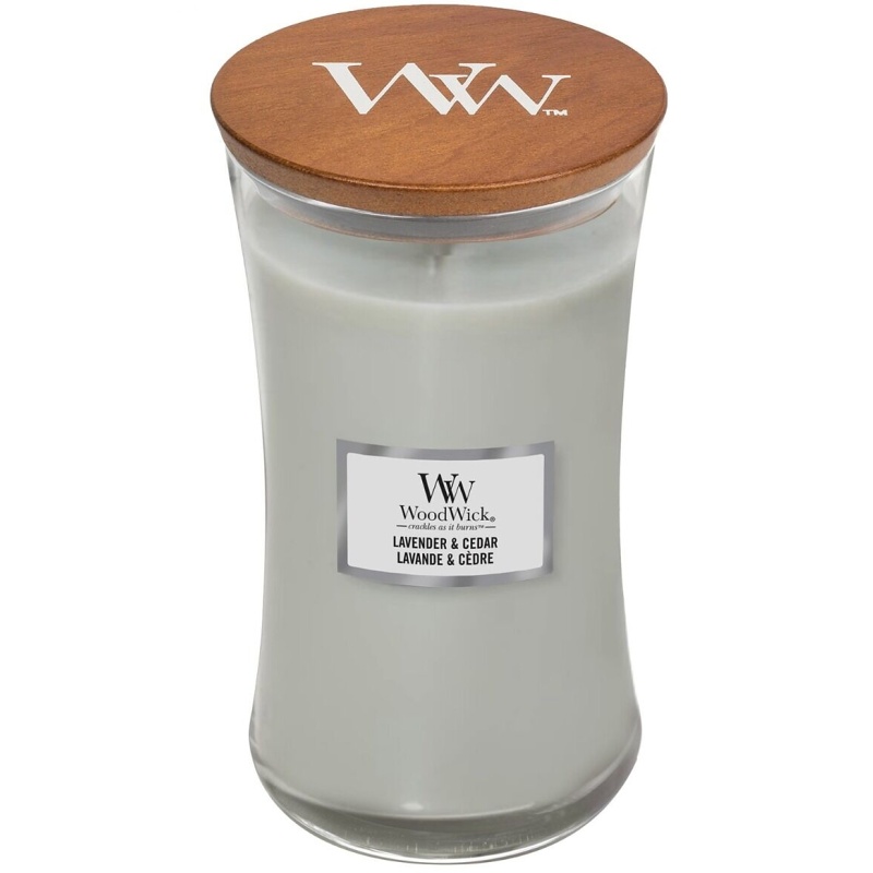 Svíčka WoodWick Lavender & Cedar, váza, velká