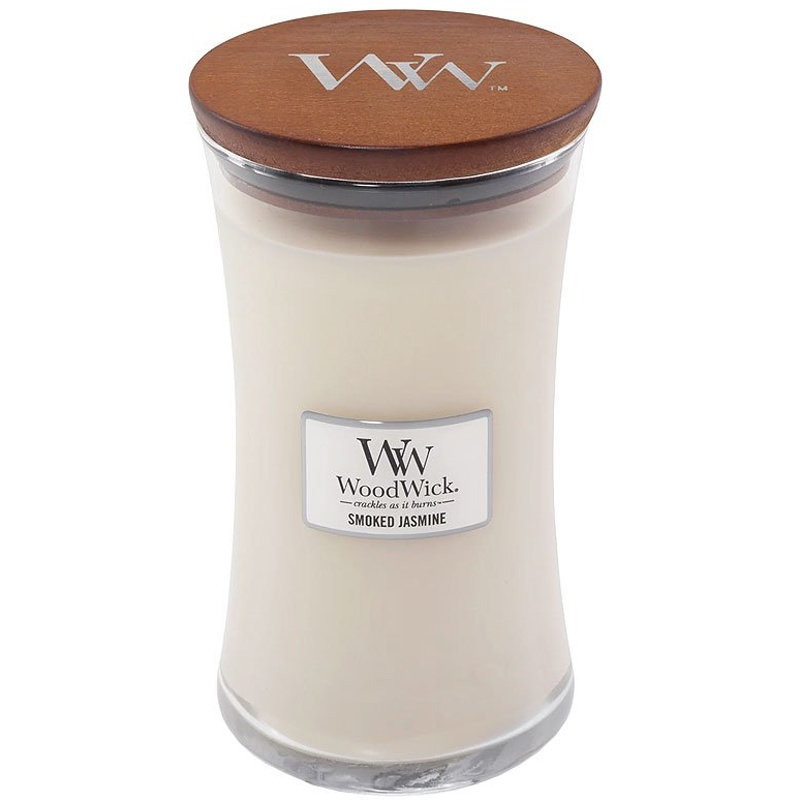 Svíčka WoodWick Smoked Jasmine, váza, velká