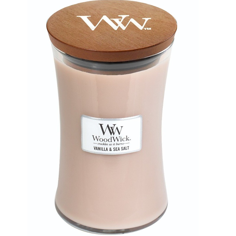 Svíčka WoodWick Vanilla & Sea Salt, váza, velká