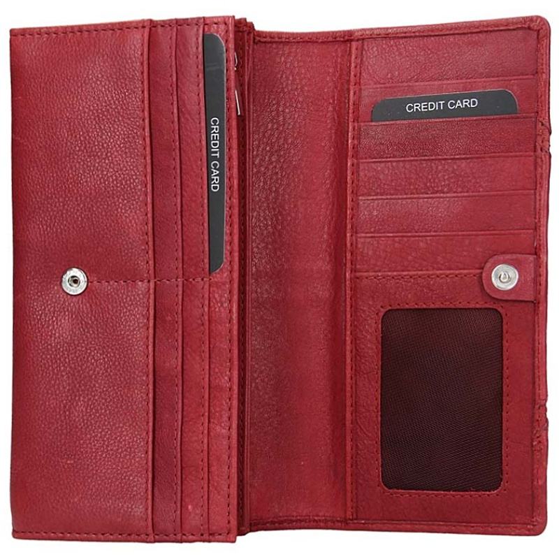 Dámská kožená peněženka červená 51454