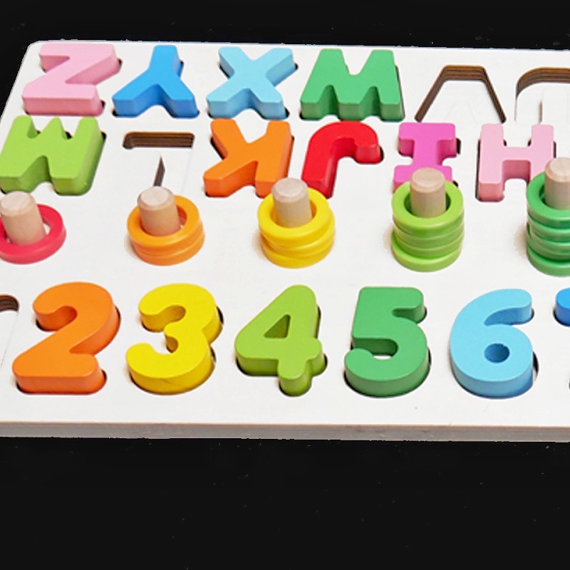 Dřevěné puzzle - abeceda s čísly