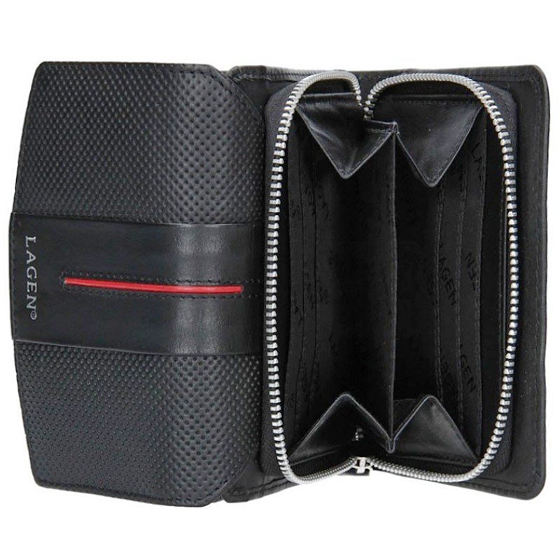 Dámská kožená peněženka 5436 červený pruh