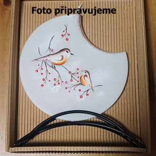 Svíčka, ručně malovaná, plochá, Ptáčci